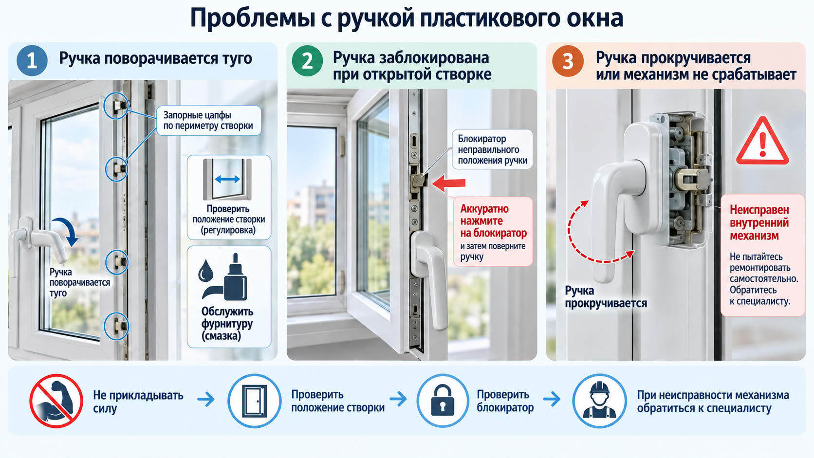 Что делать, если плохо поворачивается ручка